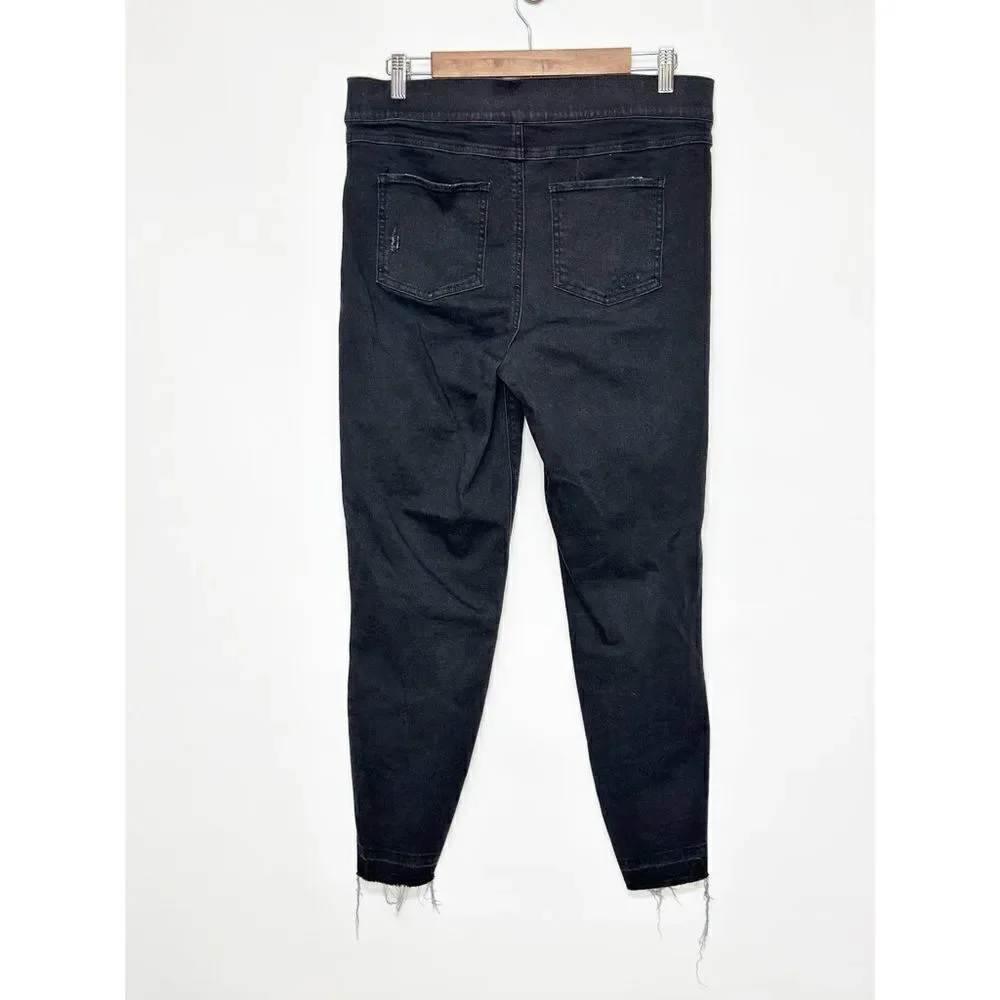 Spanx Vintage Distressed High Rise Skinny Jeans Black Size Extra Large